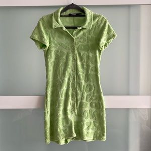 Jaded London Pistachio Embossed Toweling Playsuit Size 4